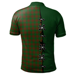 Menzies Tartan Polo Shirt - Lion Rampant And Celtic Thistle Style