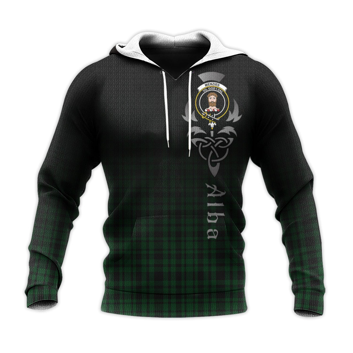 Menzies Green Tartan Hoodie - Alba Celtic Style