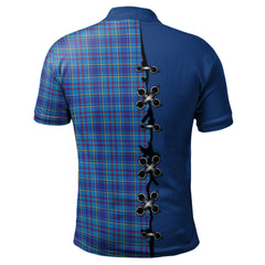 Mercer Modern Tartan Polo Shirt - Lion Rampant And Celtic Thistle Style