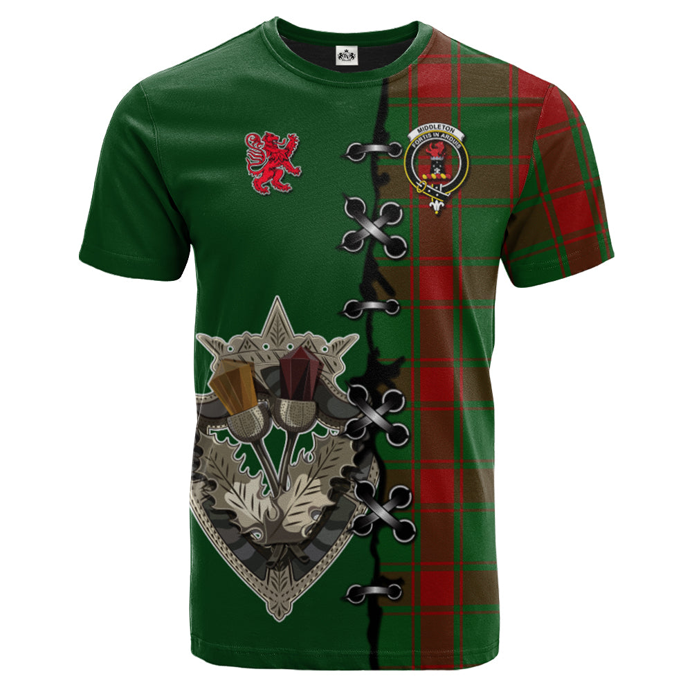 Middleton Tartan T-shirt - Lion Rampant And Celtic Thistle Style