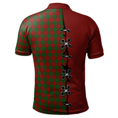 Moncrieff Tartan Polo Shirt - Lion Rampant And Celtic Thistle Style