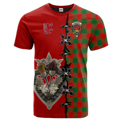 Moncrieff Modern Tartan T-shirt - Lion Rampant And Celtic Thistle Style