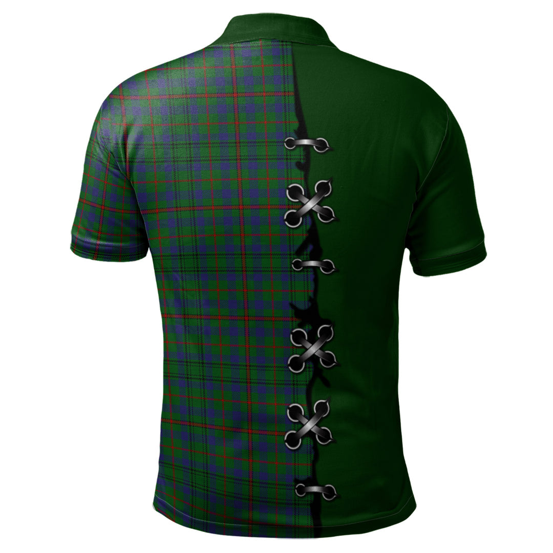 Moncrieff of Atholl Tartan Polo Shirt - Lion Rampant And Celtic Thistle Style
