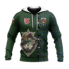 Moncrieff of Atholl Tartan Hoodie - Lion Rampant And Celtic Thistle Style