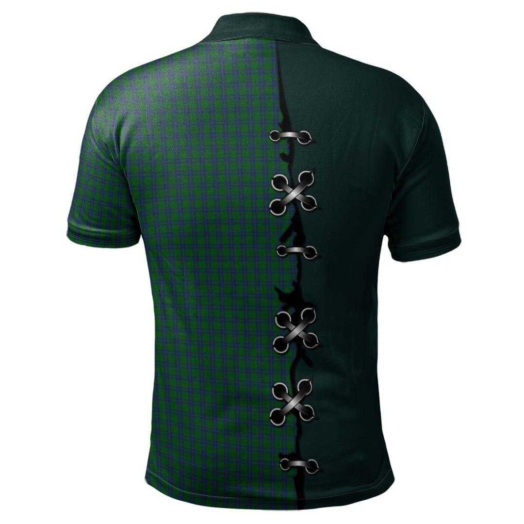 Montgomery Tartan Polo Shirt - Lion Rampant And Celtic Thistle Style