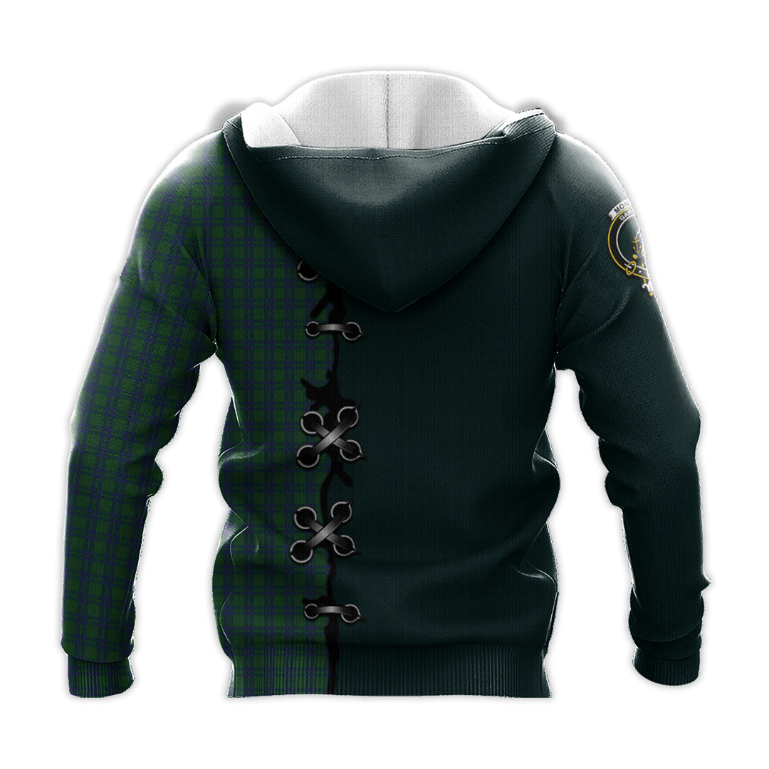 Montgomery Tartan Hoodie - Lion Rampant And Celtic Thistle Style