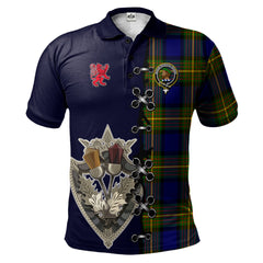 Moore Tartan Polo Shirt - Lion Rampant And Celtic Thistle Style