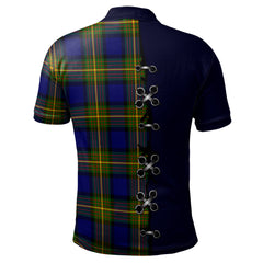 Moore Tartan Polo Shirt - Lion Rampant And Celtic Thistle Style
