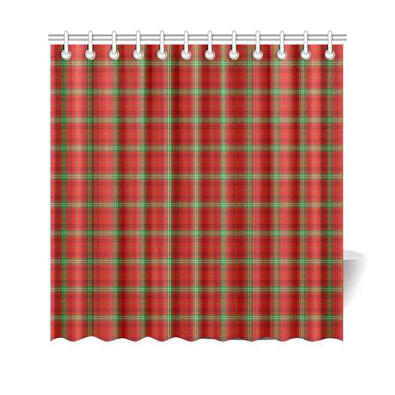 Morrison Red Modern Tartan Shower Curtain