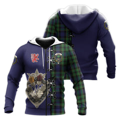 Mowat Tartan Hoodie - Lion Rampant And Celtic Thistle Style