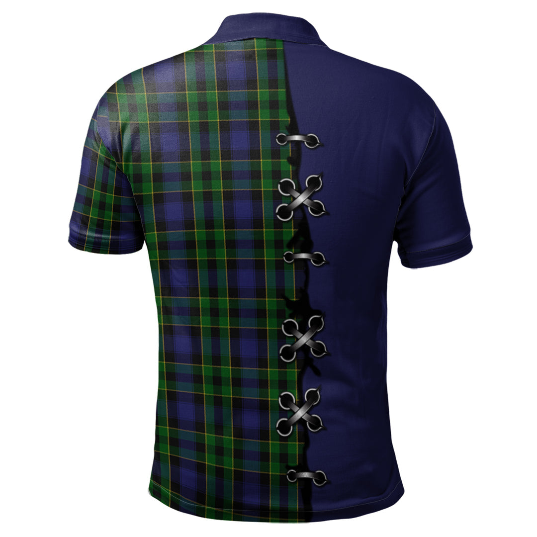 Mowat Tartan Polo Shirt - Lion Rampant And Celtic Thistle Style