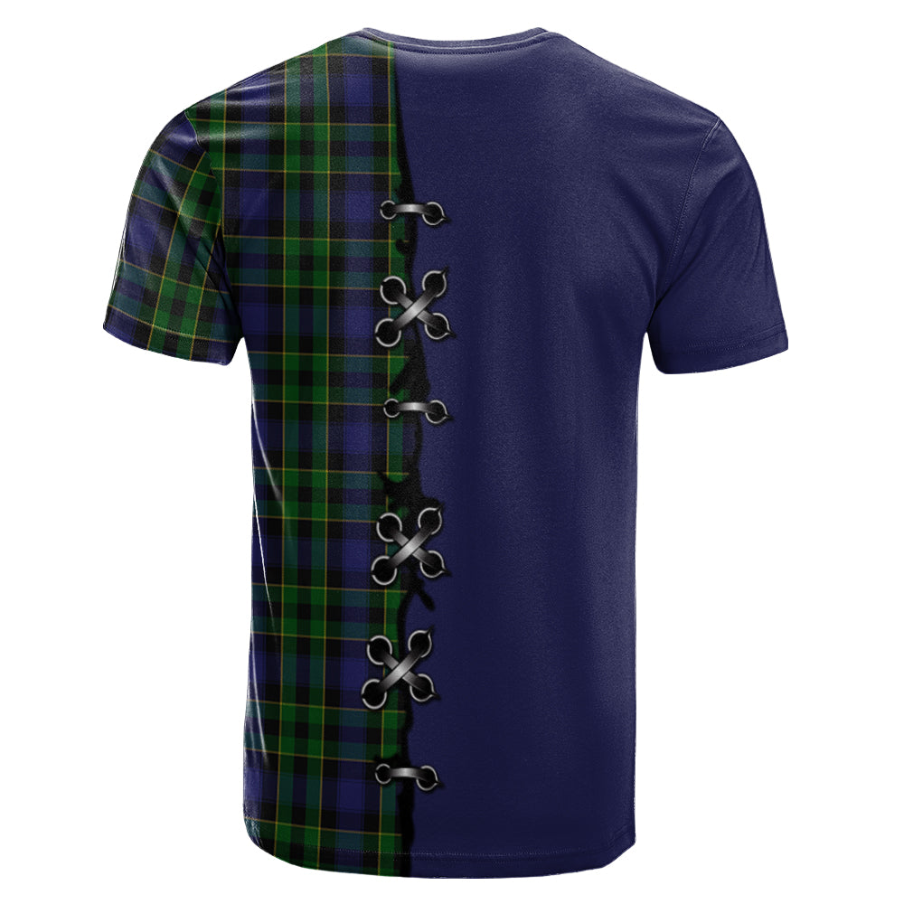 Mowat Tartan T-shirt - Lion Rampant And Celtic Thistle Style