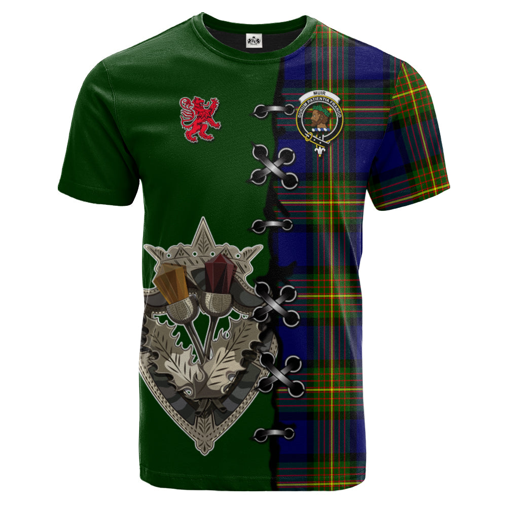 Muir Tartan T-shirt - Lion Rampant And Celtic Thistle Style