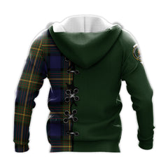 Muir Tartan Hoodie - Lion Rampant And Celtic Thistle Style