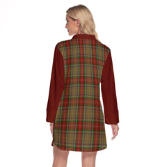 Muirhead Old Tartan Women's Lapel Shirt Dress With Long Sleeve