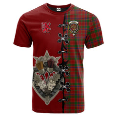 Munro Tartan T-shirt - Lion Rampant And Celtic Thistle Style