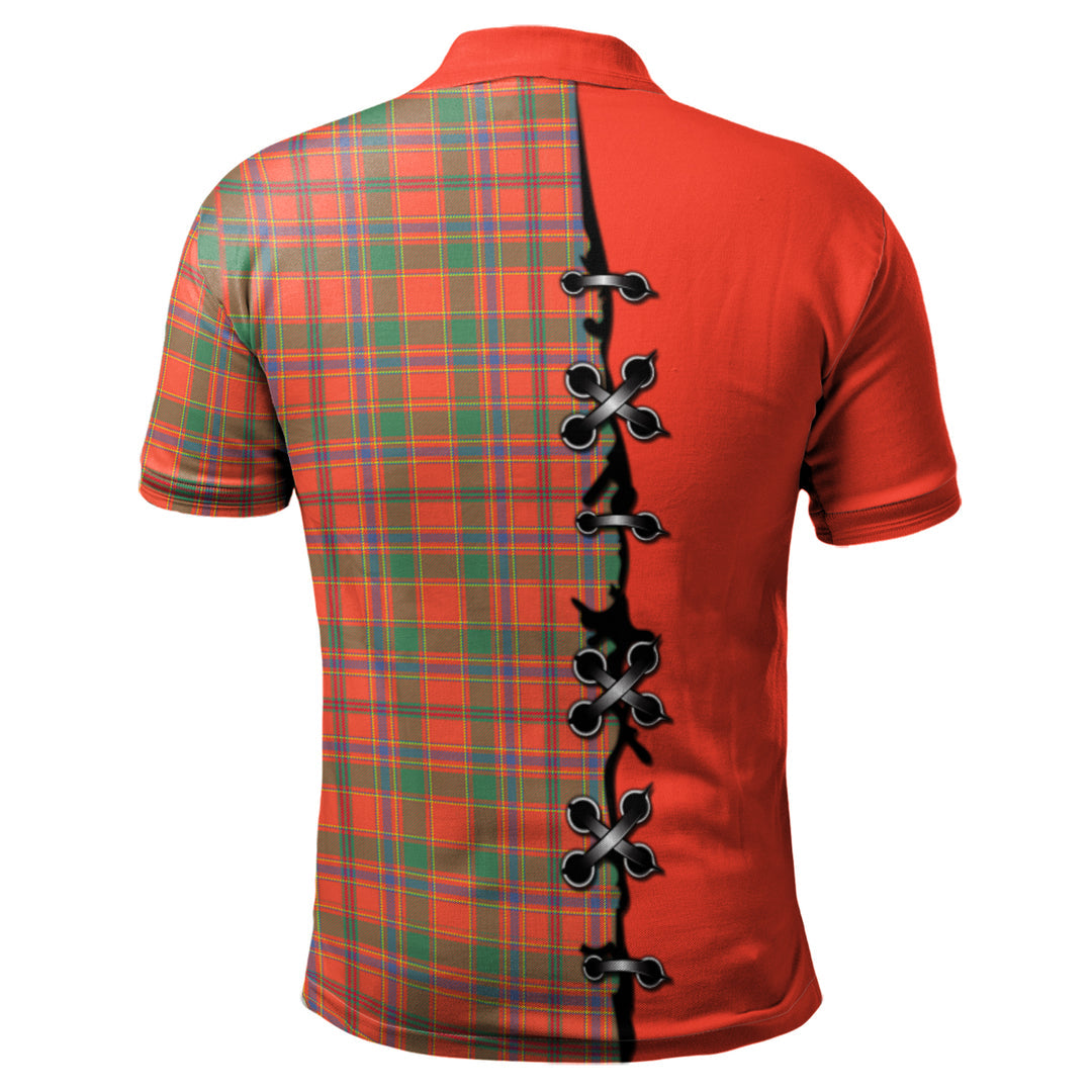 Munro Ancient Tartan Polo Shirt - Lion Rampant And Celtic Thistle Style