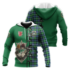 Murray of Atholl Ancient Tartan Hoodie - Lion Rampant And Celtic Thistle Style