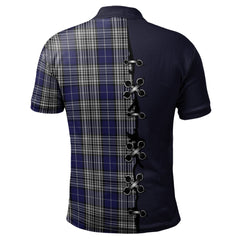 Napier Tartan Polo Shirt - Lion Rampant And Celtic Thistle Style