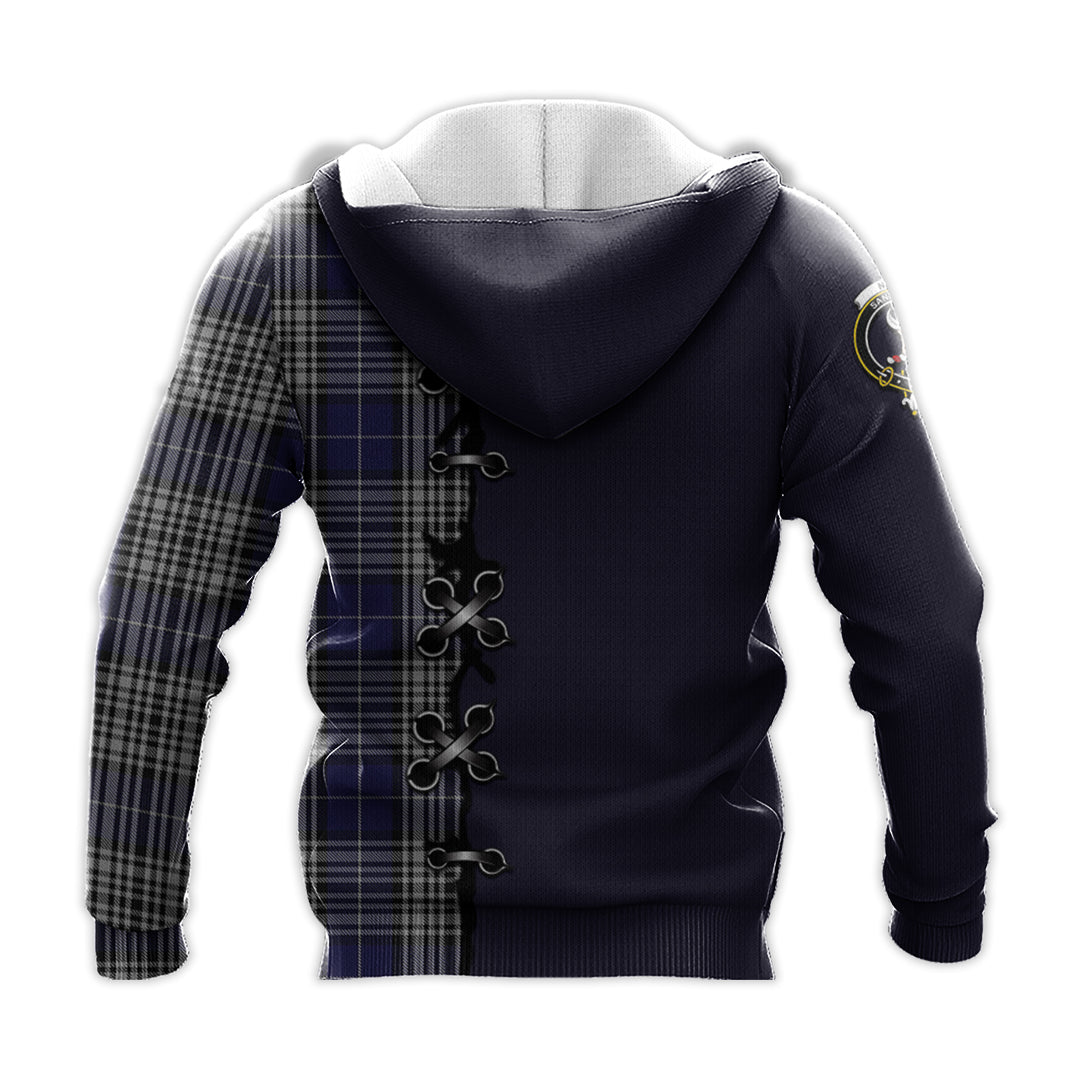 Napier Tartan Hoodie - Lion Rampant And Celtic Thistle Style