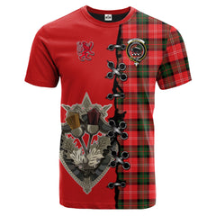 Nesbitt Modern Tartan T-shirt - Lion Rampant And Celtic Thistle Style