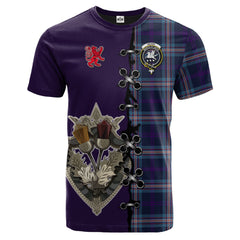 Nevoy Tartan T-shirt - Lion Rampant And Celtic Thistle Style