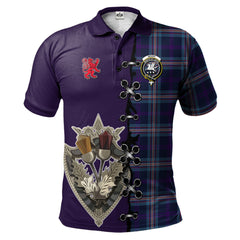 Nevoy Tartan Polo Shirt - Lion Rampant And Celtic Thistle Style