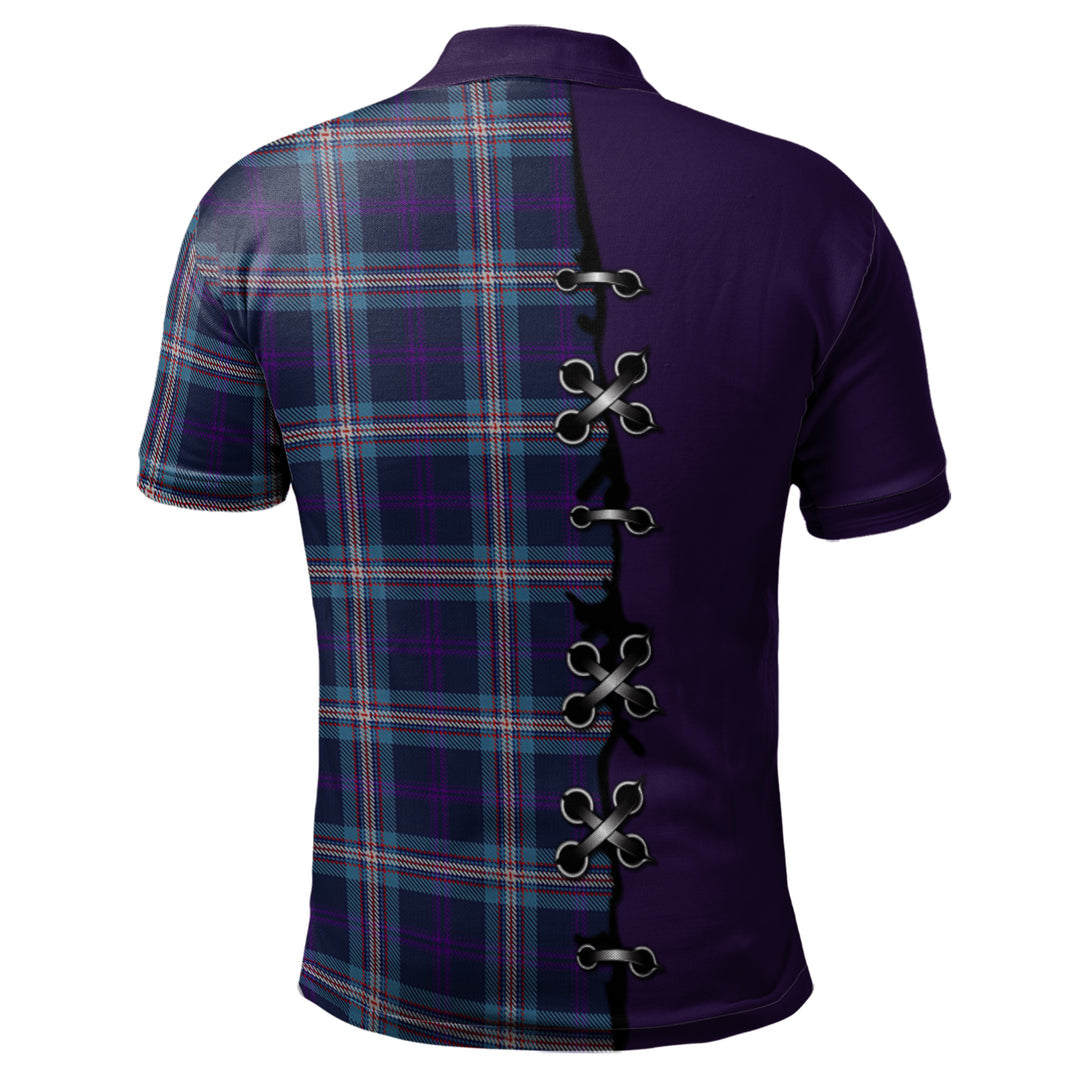 Nevoy Tartan Polo Shirt - Lion Rampant And Celtic Thistle Style
