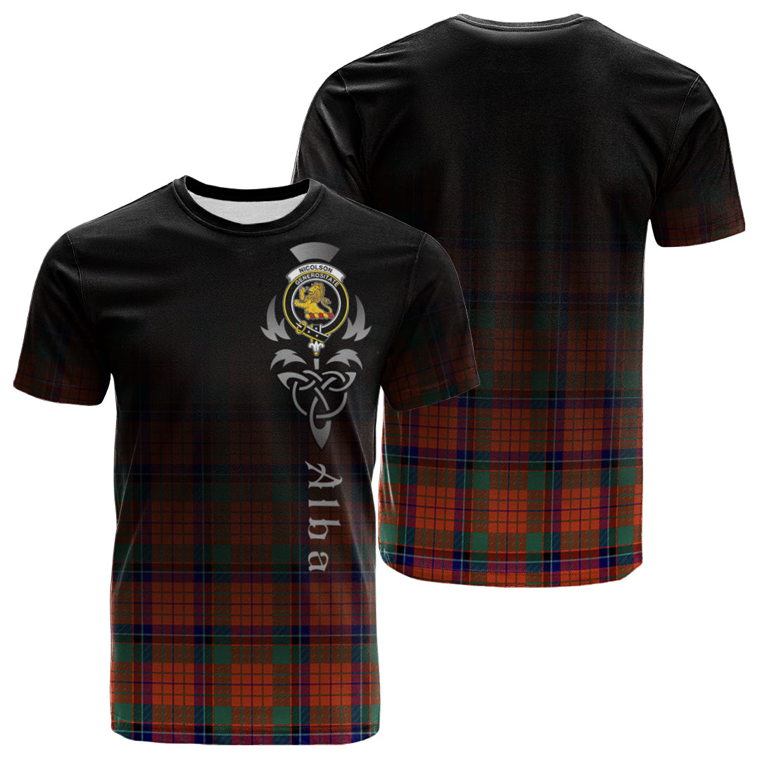 Nicolson Ancient Tartan Crest T-shirt - Alba Celtic Style