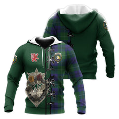 Oliphant Tartan Hoodie - Lion Rampant And Celtic Thistle Style