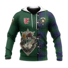 Oliphant Tartan Hoodie - Lion Rampant And Celtic Thistle Style