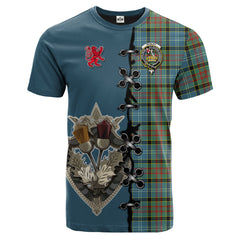 Paisley Tartan T-shirt - Lion Rampant And Celtic Thistle Style