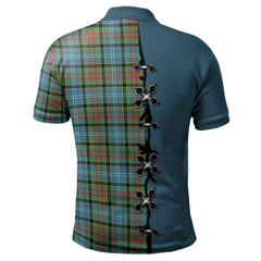 Paisley Tartan Polo Shirt - Lion Rampant And Celtic Thistle Style