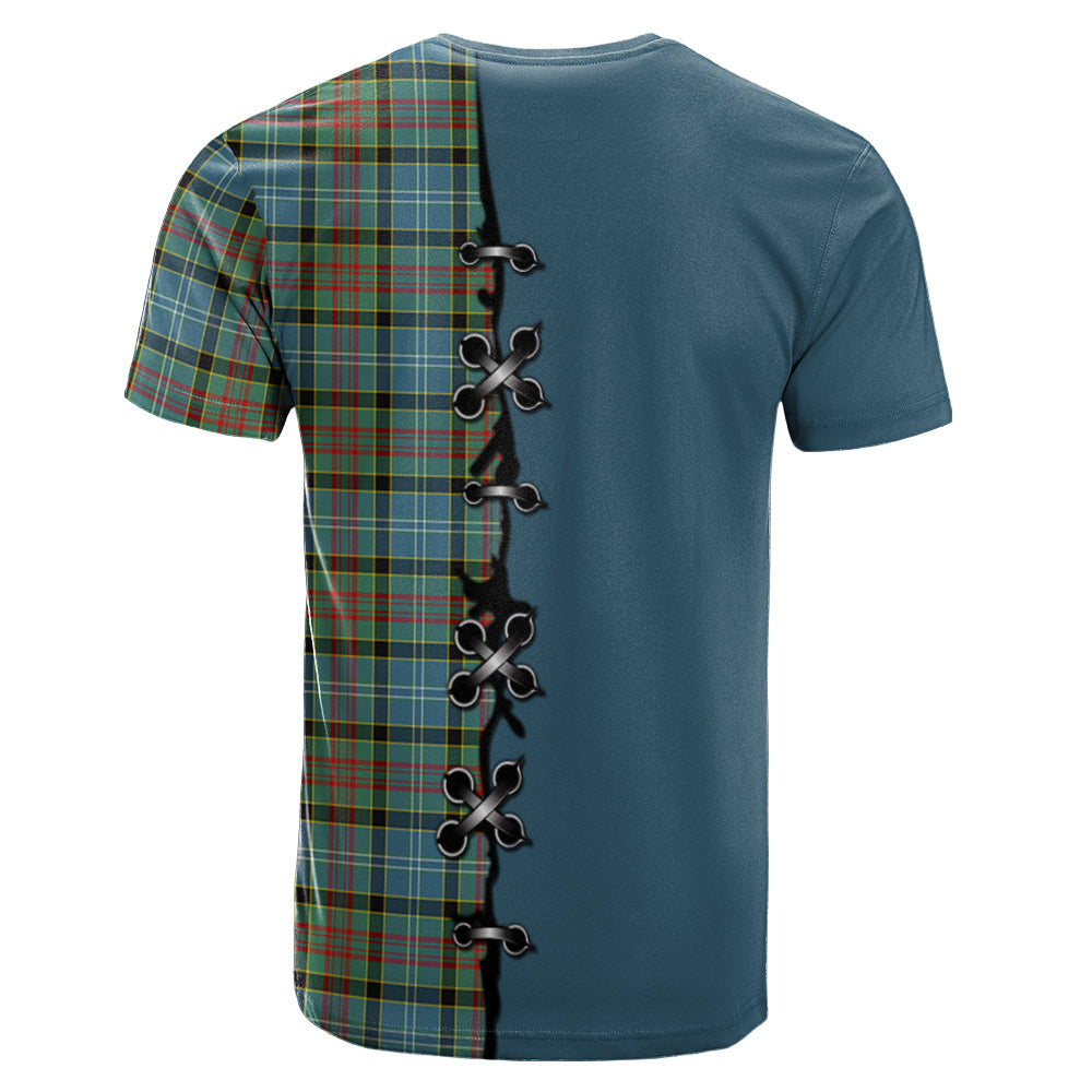 Paisley Tartan T-shirt - Lion Rampant And Celtic Thistle Style