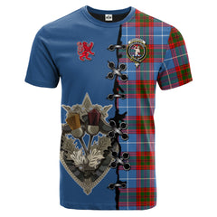 Pennycook Tartan T-shirt - Lion Rampant And Celtic Thistle Style