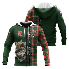 Pollock Modern Tartan Hoodie - Lion Rampant And Celtic Thistle Style