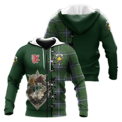 Pringle Tartan Hoodie - Lion Rampant And Celtic Thistle Style