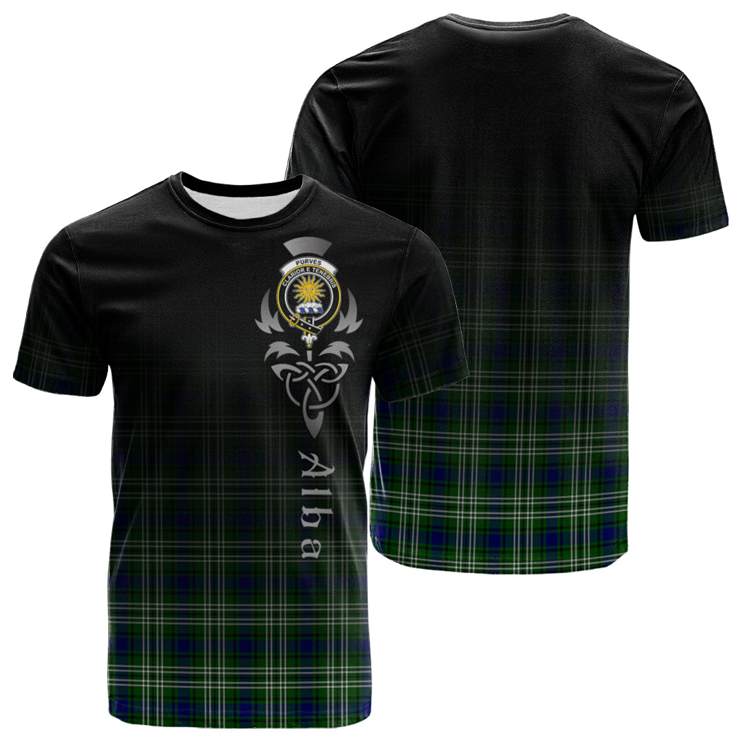 Purves Tartan Crest T-shirt - Alba Celtic Style