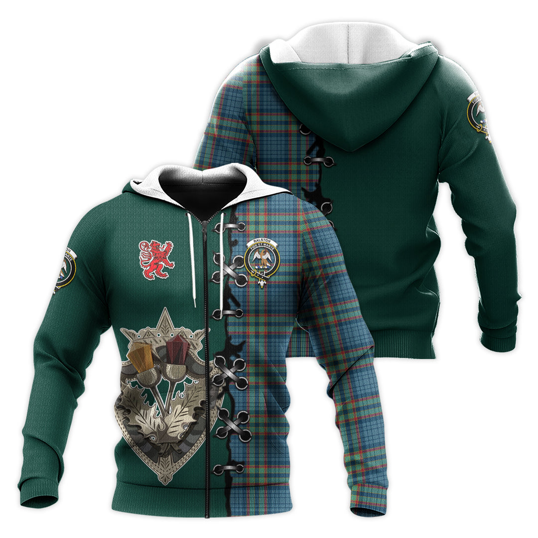 Ralston UK Tartan Hoodie - Lion Rampant And Celtic Thistle Style