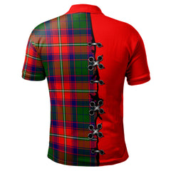 Riddell Tartan Polo Shirt - Lion Rampant And Celtic Thistle Style