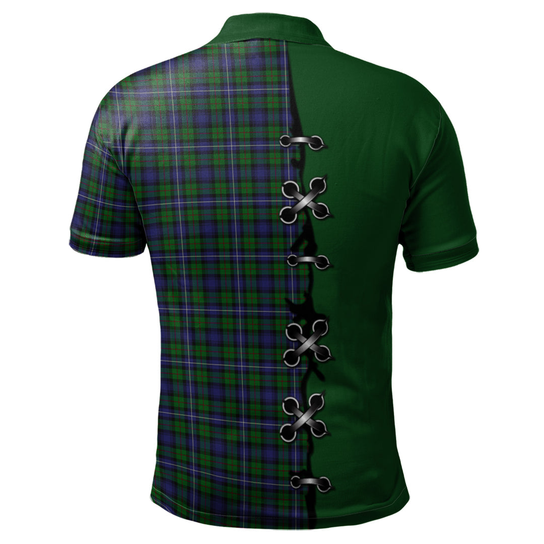 Robertson Hunting Tartan Polo Shirt - Lion Rampant And Celtic Thistle Style