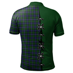 Robertson Hunting Tartan Polo Shirt - Lion Rampant And Celtic Thistle Style