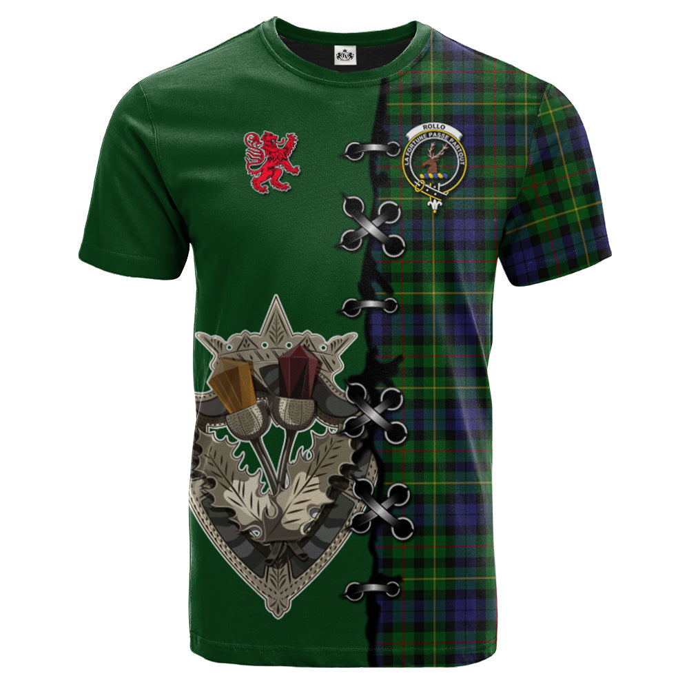 Rollo Tartan T-shirt - Lion Rampant And Celtic Thistle Style