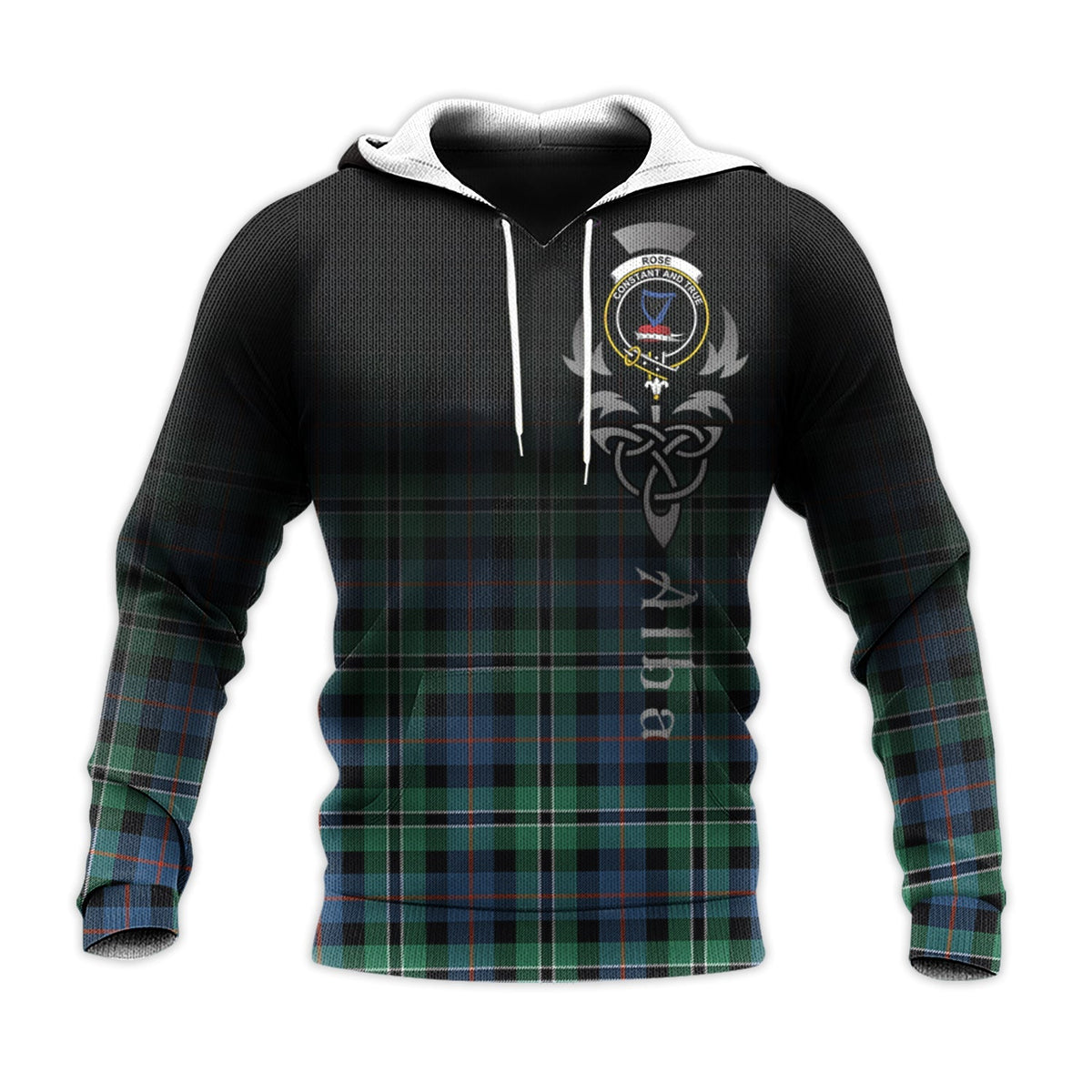 Rose Hunting Ancient Tartan Hoodie - Alba Celtic Style