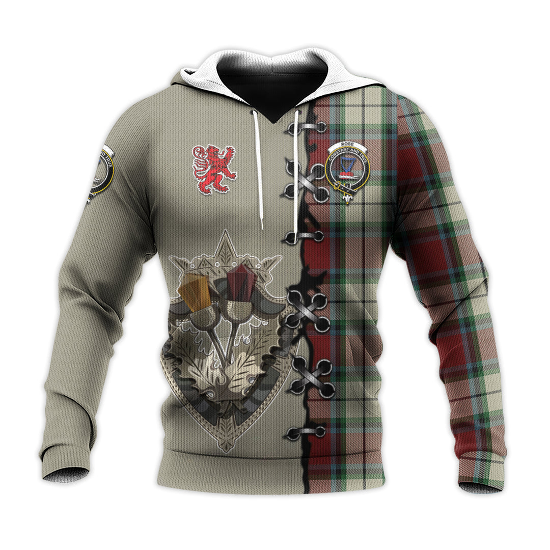 Rose White Dress Tartan Hoodie - Lion Rampant And Celtic Thistle Style