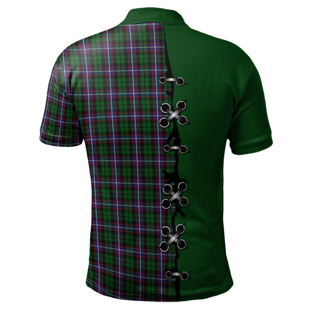 Russell Tartan Polo Shirt - Lion Rampant And Celtic Thistle Style