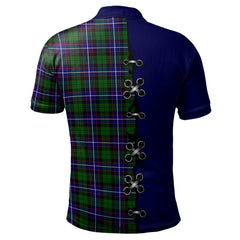 Russell Modern Tartan Polo Shirt - Lion Rampant And Celtic Thistle Style