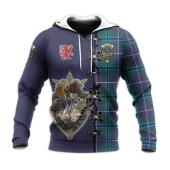 Sandilands Tartan Hoodie - Lion Rampant And Celtic Thistle Style