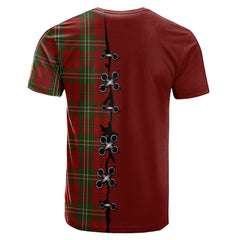 Scott Tartan T-shirt - Lion Rampant And Celtic Thistle Style