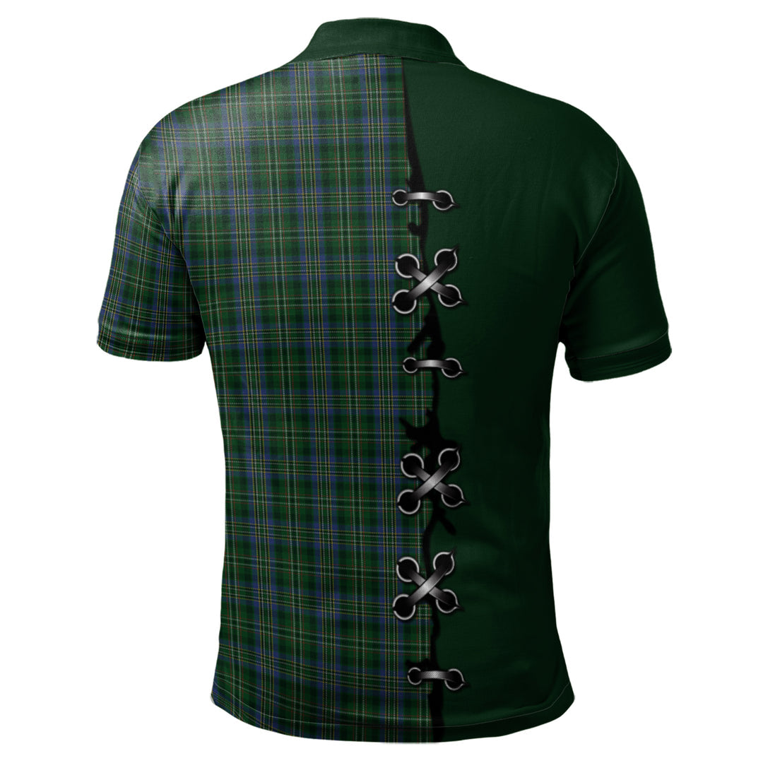 Scott Hunting Tartan Polo Shirt - Lion Rampant And Celtic Thistle Style